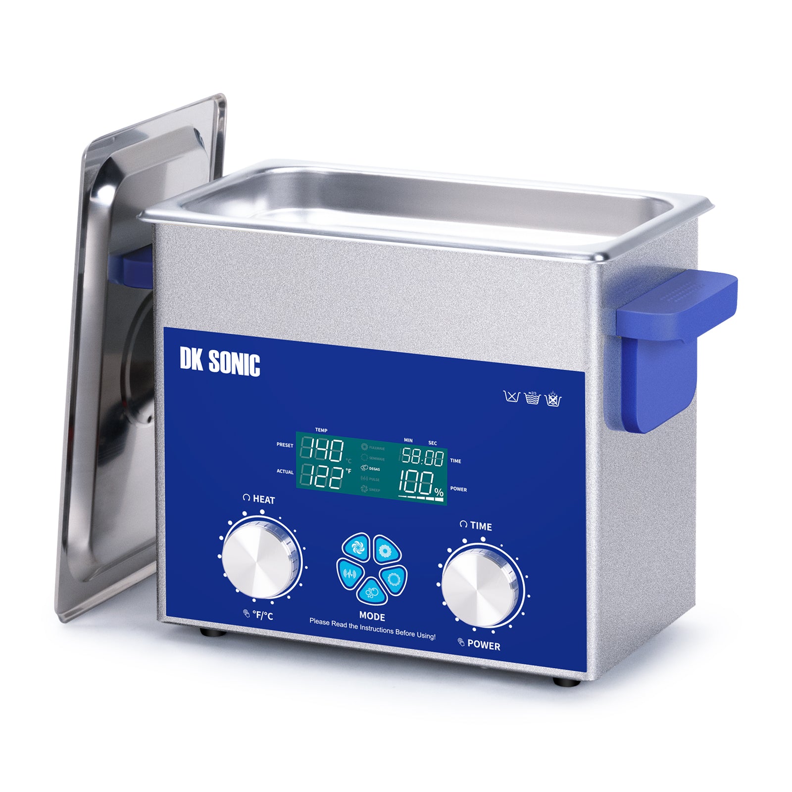 DK SONIC Ultrasonic Cleaner 3L 120W, Ultrasonic Jewelry Cleaner with I