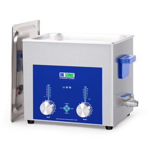 DK SONIC Industrial Ultrasonic Cleaner 10L,240W Commercial Sonic Cleaner with Encoded Timer,Heater&Basket, Multiple Functions for Carburetors, Motorcycle Engines, Chains