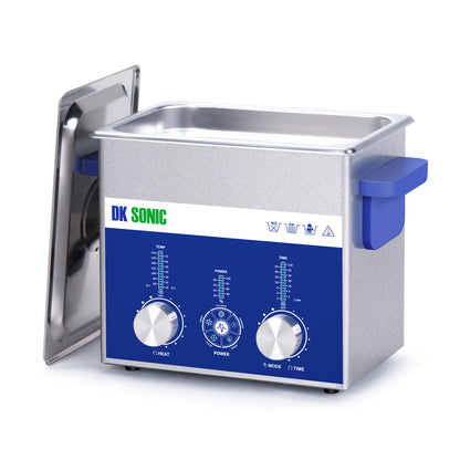 DK SONIC Ultrasonic Cleaner 3L 120W, Ultrasonic Jewelry Cleaner with Power Adjustable Encoded Control and Five Modes for Glasses, Necklaces, Watches,Coins Cleaning