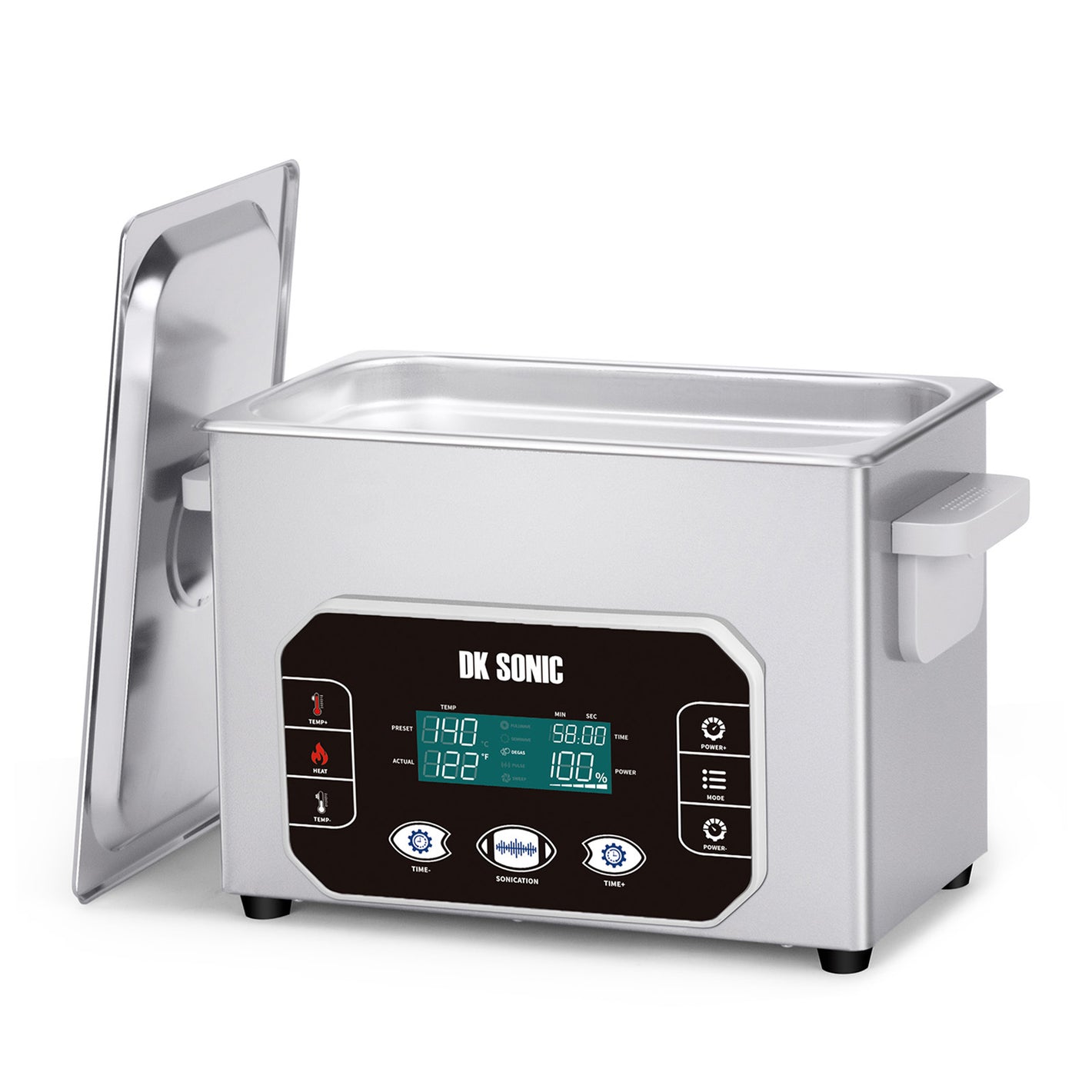 DK SONIC Professional Ultrasonic Cleaner 4L,120W Precision Ultrasonic Jewelry Cleaner with Smart Touch Control, Five Modes for Glasses,Chains,Watches,Coins (Include Basket)