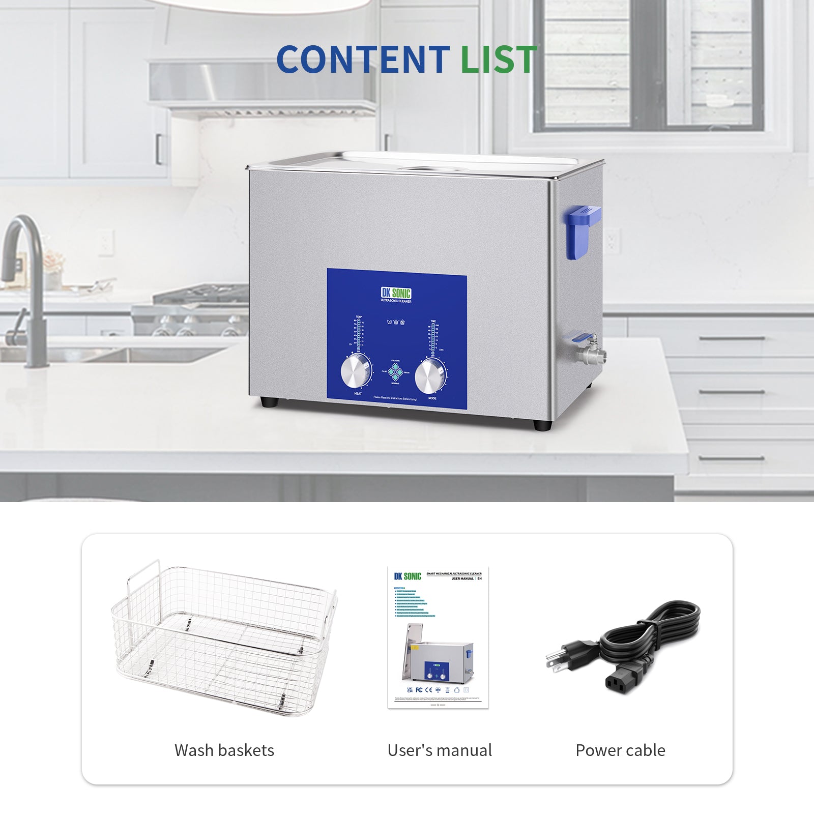 DK SONIC Industrial Ultrasonic Cleaner 37L,720W Commercial Sonic Clean