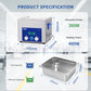 DK SONIC Ultrasonic Cleaner 15L 360W, Ultrasonic Carburetors Cleaner with Intelligent Mechanical Timer, Heater &Power Adjustable Function for Carburettors, Motorbike Engines, Chains